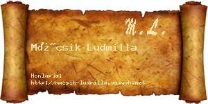 Mácsik Ludmilla névjegykártya