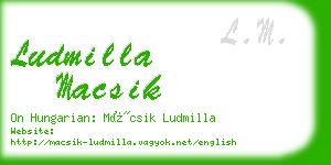 ludmilla macsik business card